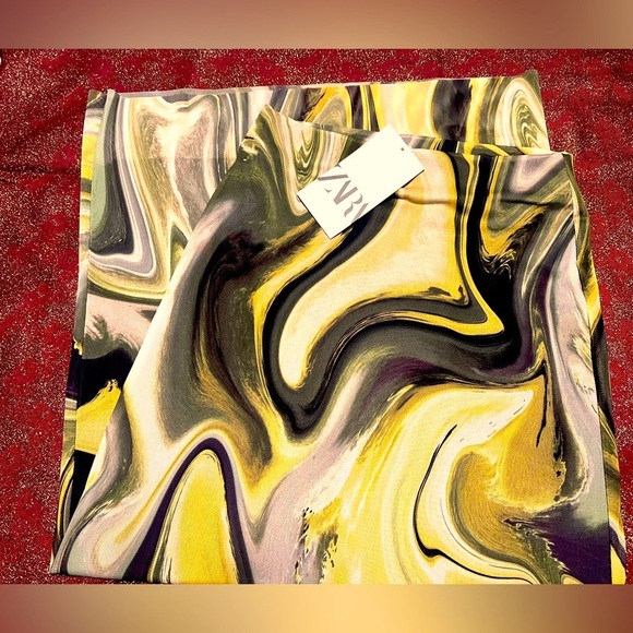 ZARA mesh (lined, semi sheer) multicolored fitted maxi skirt. Small, NWT. - Picture 2 of 5